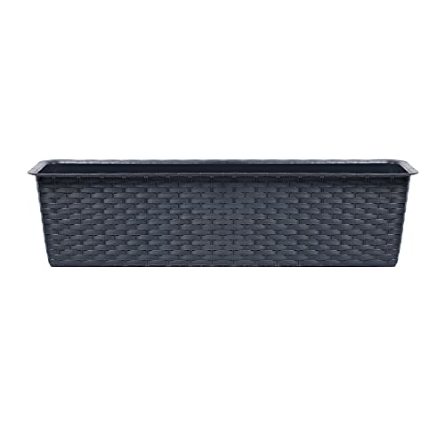 URBNLIVING Rattan Window Box Planters – Set of 2