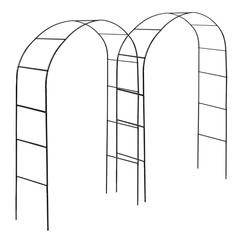 Harbour Housewares Metal Garden Arch 2.4M – Black