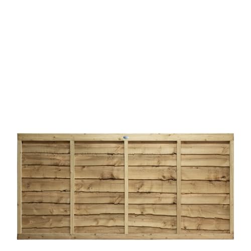 Premier Lap Wooden Fence Panel 6ft x 3ft Waney Larch