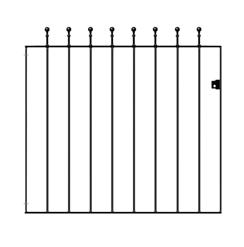 Manor Ball Top Galvanised Metal Garden Gate 1067mm x 915mm