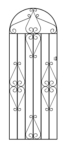 Classic Scroll Bow Top Metal Garden Gate 762mm x 1753mm