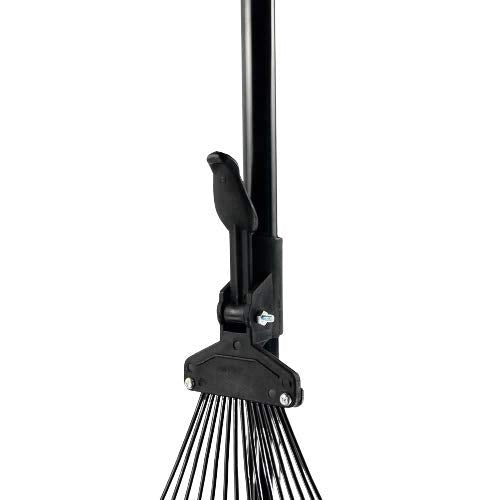 Greenfields Telescopic Metal Adjustable Rake for Quick Cleaning Up of Lawn, Yard, Garden Leaf Rake Steel, Lightweight and Rust Resistant Ergonomic Handle