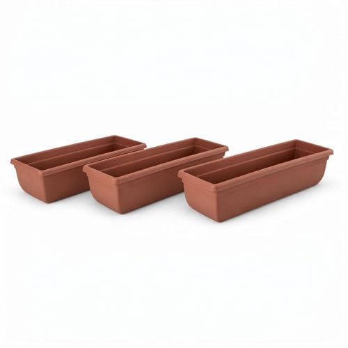 SIDSONS 60cm Plastic Window Box Planter Terracotta