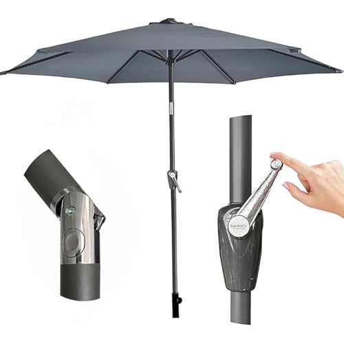 GardenCo 2m Crank & Tilt Garden Parasol – Grey