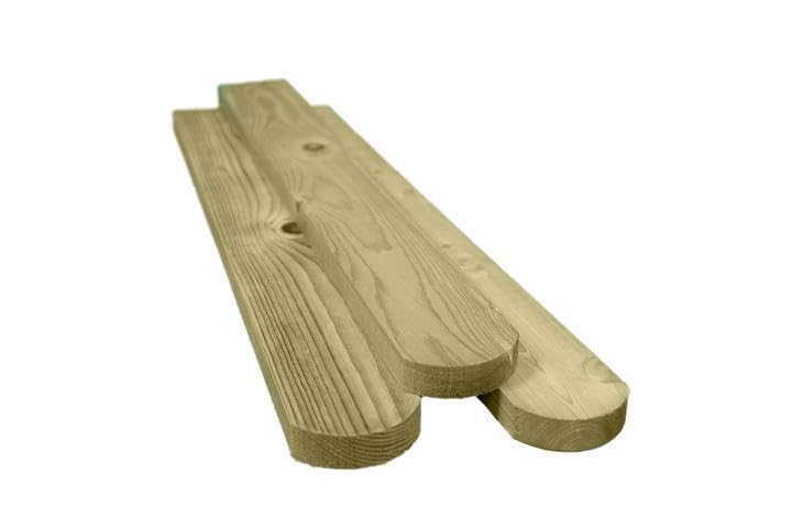 Premium Picket Garden Fencing - Timber Treated Wood Fencing Boards (3'' x 3ft) Rounded Top Planed and Smooth Round Top Pales, Pack of 30