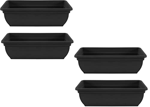 Optimal Products Bel Trough Planters 46cm & 60cm Black