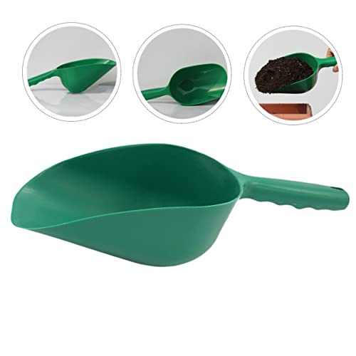 Yardwe 2pcs Dirt Spoon Garden Indoor Planting Dirt Scoop Edging Mulch Planting Soil Scoop Succulent Planters Pruning Shears Succulent Soil Scoop Sieve Stand up Puller Tool Green Plastic
