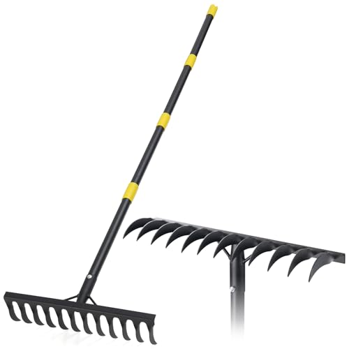 Heavy Duty Bow Rake – 189cm Long Handle, 12 Tines