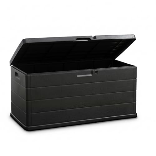 Large 340L Lockable Garden Storage Box – Grey