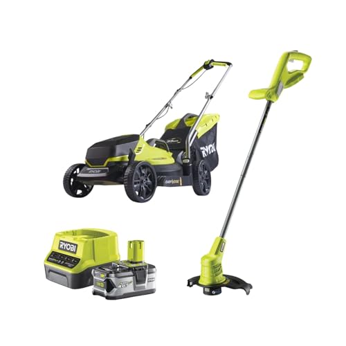 Ryobi 18V ONE+ Cordless Lawnmower & Trimmer Twin Kit