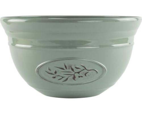 AKKIN Round Plastic Olive Bowl Planter – 30cm Green