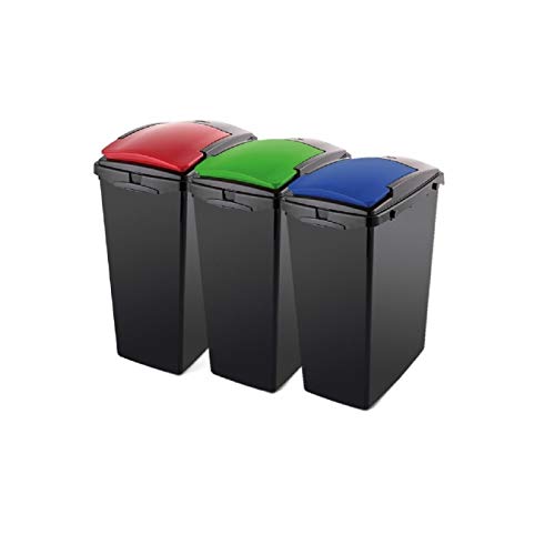 Addis 40L Set of 3 Colour Coded Recycling Bins