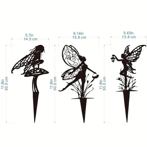 JGZTJXNK Garden Decoration Fairy Metallic Flower Fairy 3-piece Set Suitable for Yard, Lawn, Flower Bed Decoration Gifts