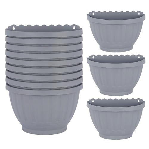 M1SS 12 Pack Etruscan Wall Planter Baskets Soft Grey