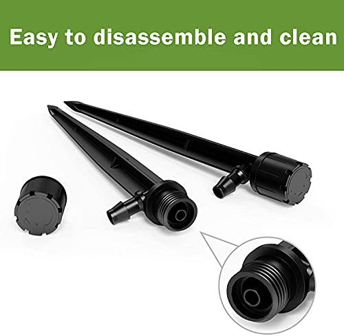 KAHEIGN 60Pcs Water Irrigation Drippers, 8 Holes Adjustable Drip Emitters Micro Flow Drip Irrigation 360 Degree Watering System for 4mm /7mm Tube