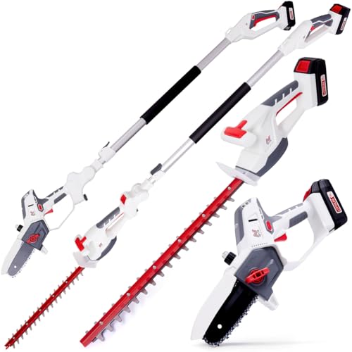 NETTA 4-in-1 Cordless Hedge Trimmer & Pole Saw 20V