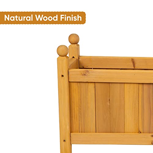 Albert Austin 1x Wooden Planter for Garden Easy to Assemble Weather Resistant Durable Design for Easy Planting Ideal for Indoor Outdoor Use Lightweight Garden Planters for Flowers (Large)