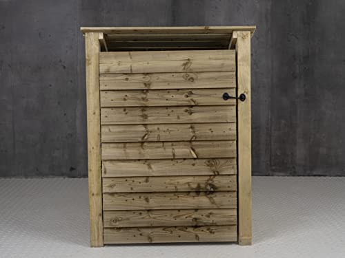 Arbor Garden Solutions wooden log store 4ft with door, firewood storage (W-99cm, H-126cm, D-88cm), natural finish (Without kindling shelf (roof sloping back))