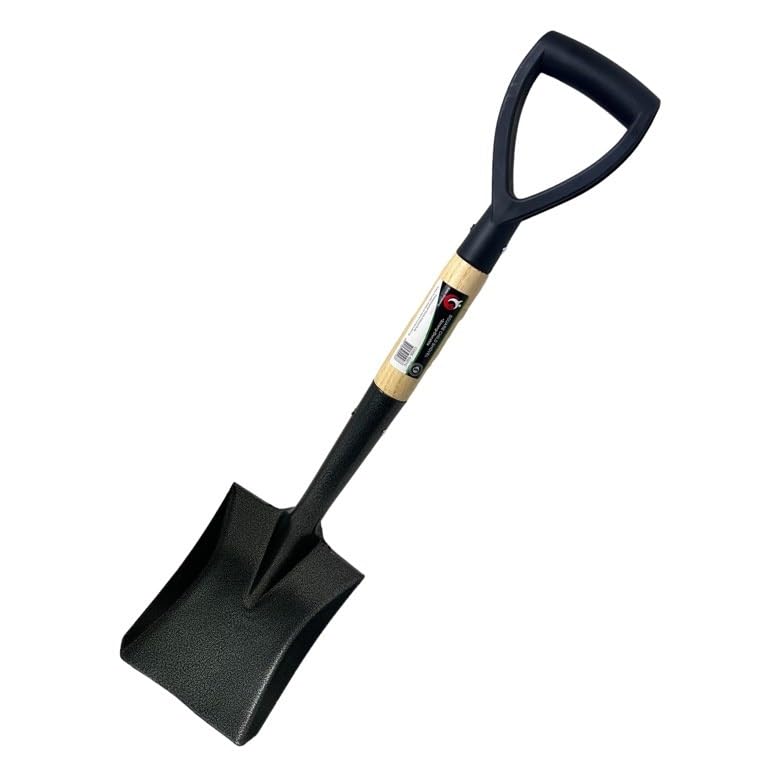 Easy shopping® SQUARE & ROUND MINI SHOVEL SET Round and Square Head Micro Shovel Set With Wooden Handle Strong Durable Garden Gardening Tools Hand Tool Digging Spade Planting Lightweight Compact Weath