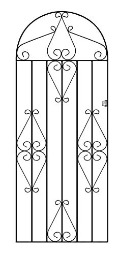 Classic Scroll Bow Top Metal Garden Gate 838mm x 1791mm
