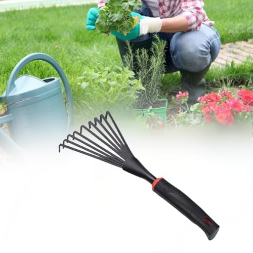 Small Hand Fan Rake with Ergonomic Grip