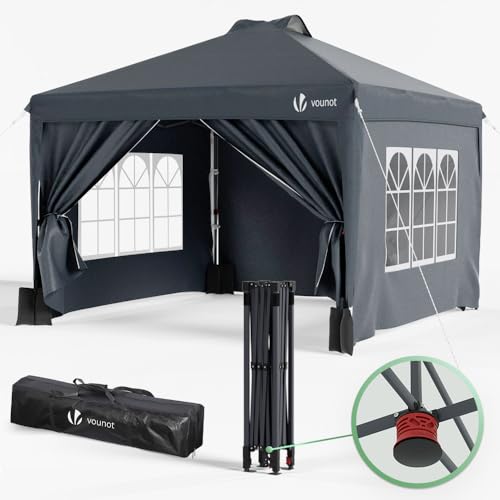 VOUNOT 3x3m Pop Up Heavy Duty Gazebo with Sides