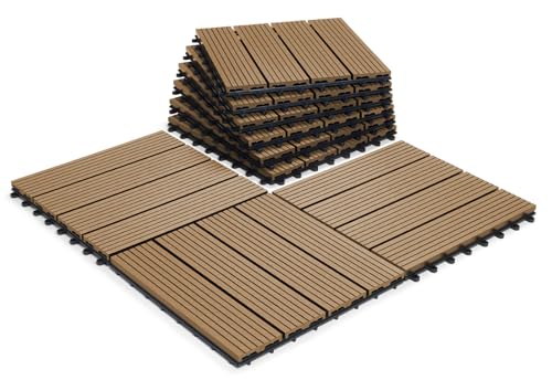CLICK-DECK Composite Decking Tiles 30x30cm Teak