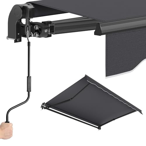 SONGMICS 250x200cm Retractable Patio Awning Grey