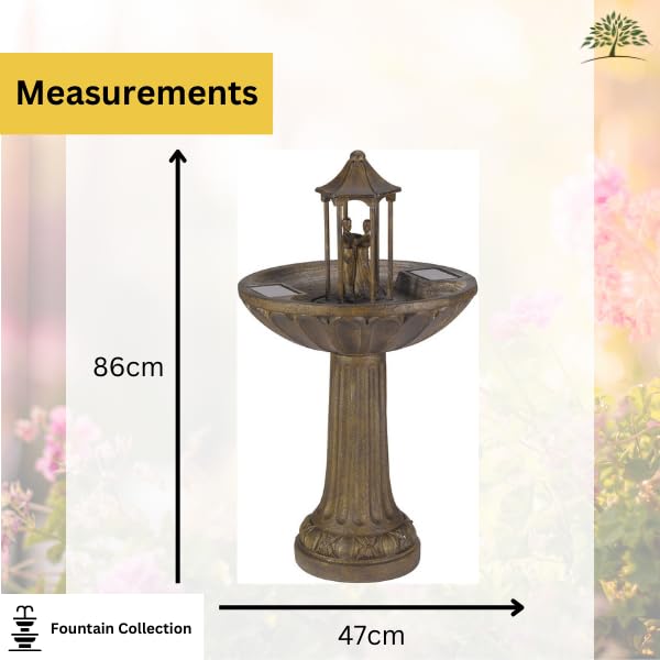 Garden Mile Dancing Couple Water Feature Bronze Effect Fountain for Garden Freestanding Patio Lawn Centrepiece Rustic Ornamental Decorative Fountain