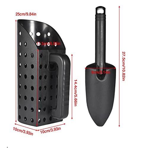 Metal Detecting Sand Scoop Set with 1/2 Gallon Scoop Capacity, Portable ABS Plastic Sand Scoop and Trowel Set, for Beach, Garden, Treasure Finding