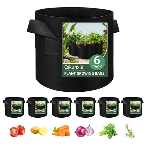 Cskunxia 10 Gallon Grow Bags, Pack of 6