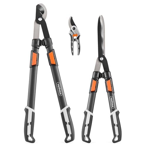 VonHaus 3-Piece Garden Shears Set with Telescopic Handles