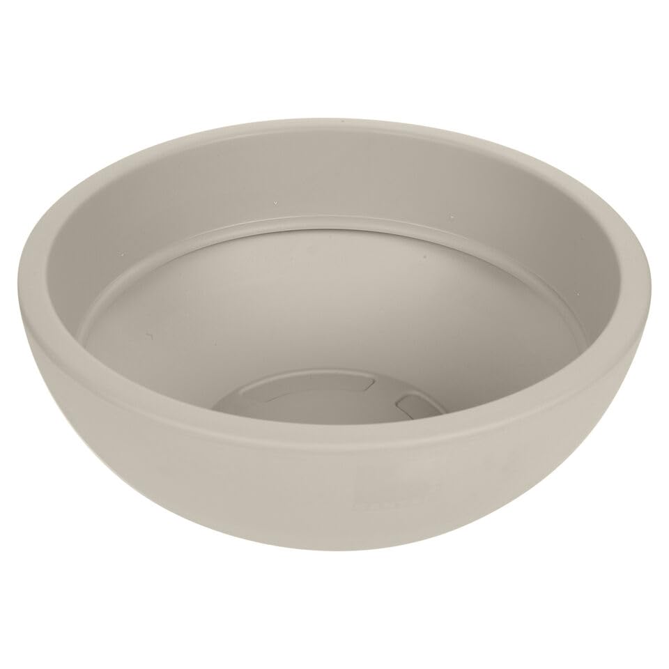 URBNLIVING Large Plastic Round Plant Flower Coloured Holder Pot Herb Planter Garden Decor Pot (Taupe)