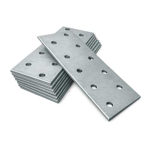OMIDEAS Flat Joining Plates Galvanised Steel – Pack of 10