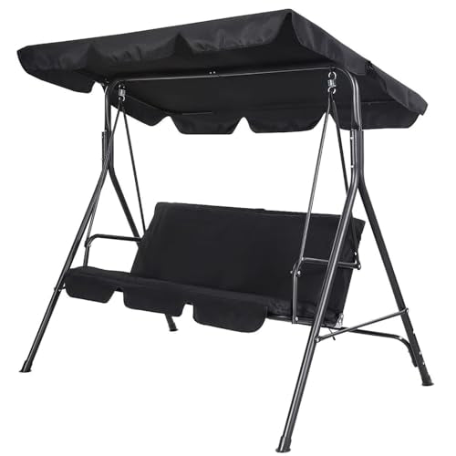 3 Seater Garden Swing Chair with Canopy