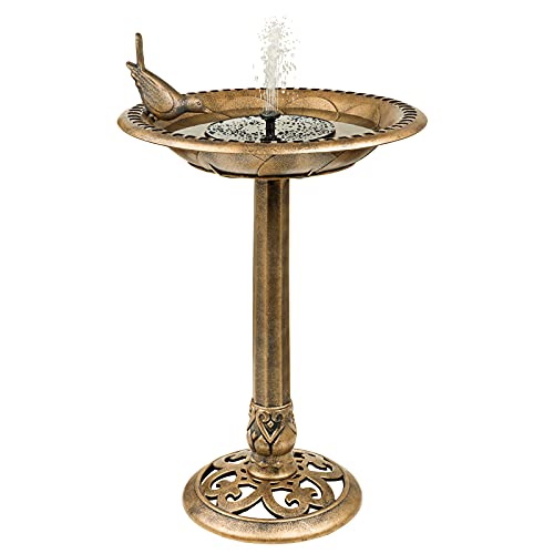 SA Products Solar Bird Bath with Fountain – Bronze
