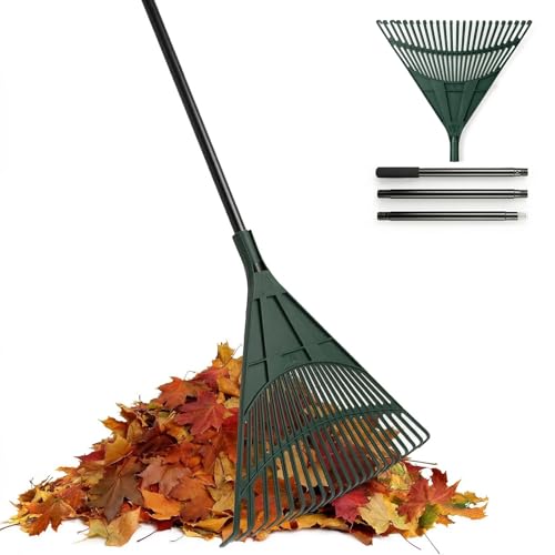 fuuwuu 24-Tine Poly Shrub Rake with 160cm Handle