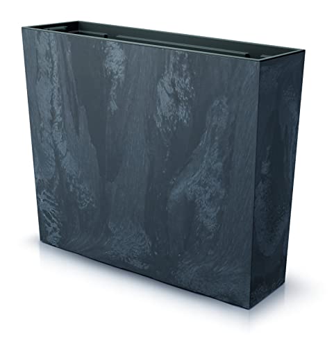URBNLIVING Tall Concrete Rectangle Planter – Black