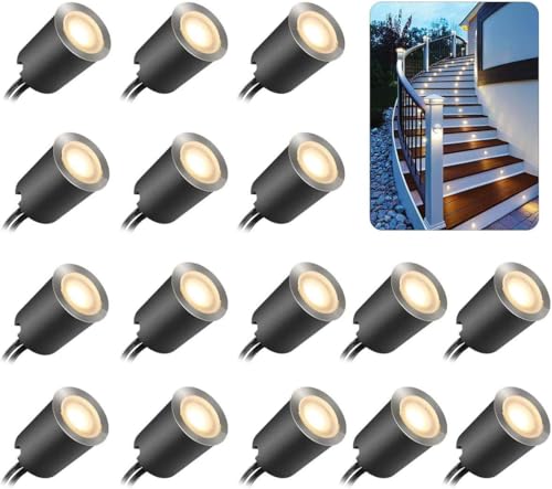 SMY 16 Pack LED Decking Lights 12V IP67 Warm White