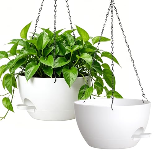 WSMKSZ 33cm Self-Watering Hanging Baskets (2 Pack)