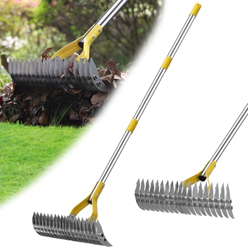 Heavy Duty Thatch Rake – 17 Inch, 19 Tine Steel