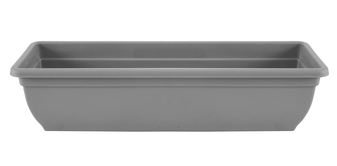 Muddy Hands Pack of 3-60cm Long Grey Trough Plant Pot Plastic Planter Outdoor Garden Window Herb Flower Box