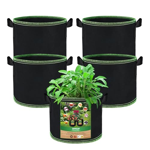 OFFCUP 7 Gallon Fabric Grow Bags – 5 Pack