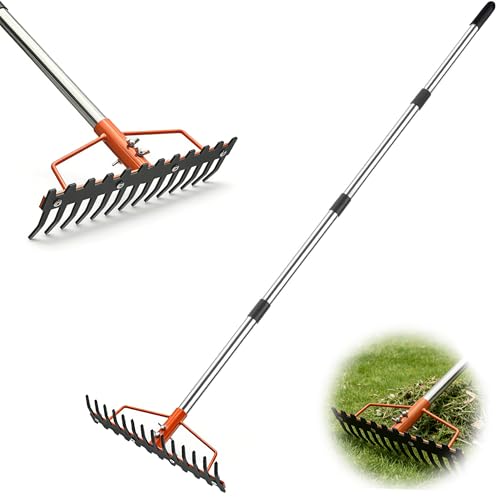 Heavy Duty Bow Rake with Adjustable Steel Handle