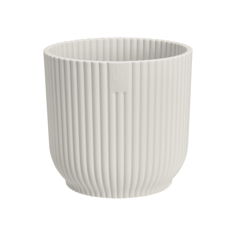 elho Vibes Fold Round Mini 11-100% recyclable Flower Pot - Indoor plant pot - Ø 11.1 x H 10.5 cm - White/Silky White