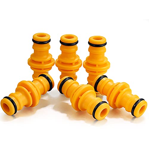 6 Pcs Double Male Hose Connectors, Double Male Hose End Connector Hose Pipe Connectors for Garden
