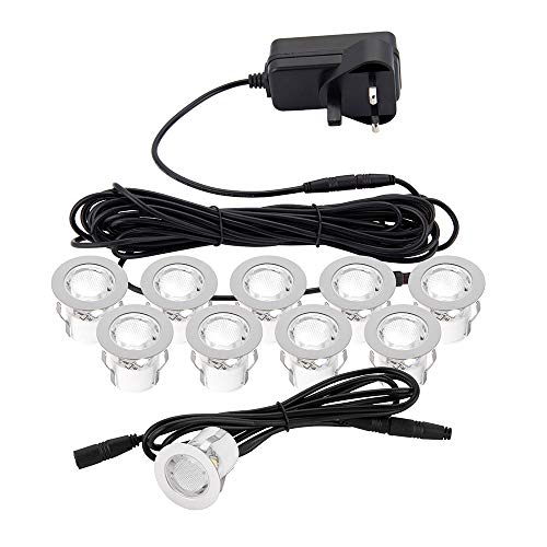 LED Decking Lights 10 Pack – Stainless Steel Round 30mm