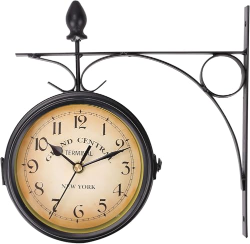 M.J Comfy-Life Double Sided Outdoor Garden Wall Clock