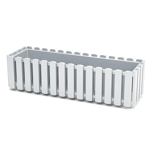 Rustic Farmhouse Window Box Planter – White 58cm