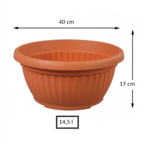 Prosper Plast Corinthian Low Planter/Flower Pot (40cm, Terracotta)